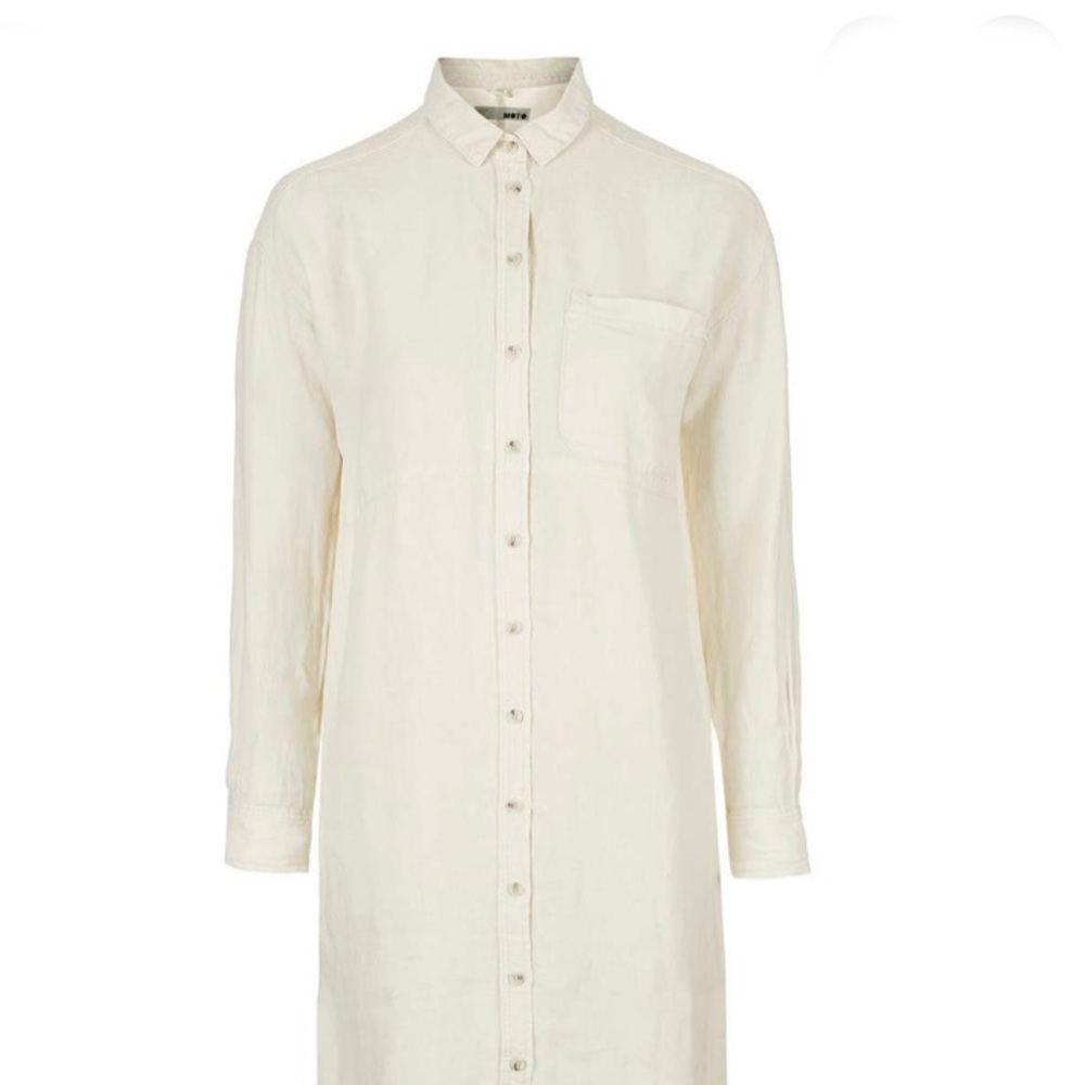 White Linen Shirt Dress